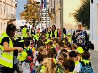 Jeanne w/School Children in Titov Square - Koper, Slovenia