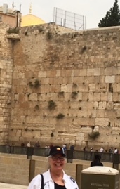 Jeanne At Wall, Mosque Dome in Background