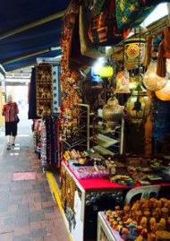 Jeanne Strolling through Little India Arcade